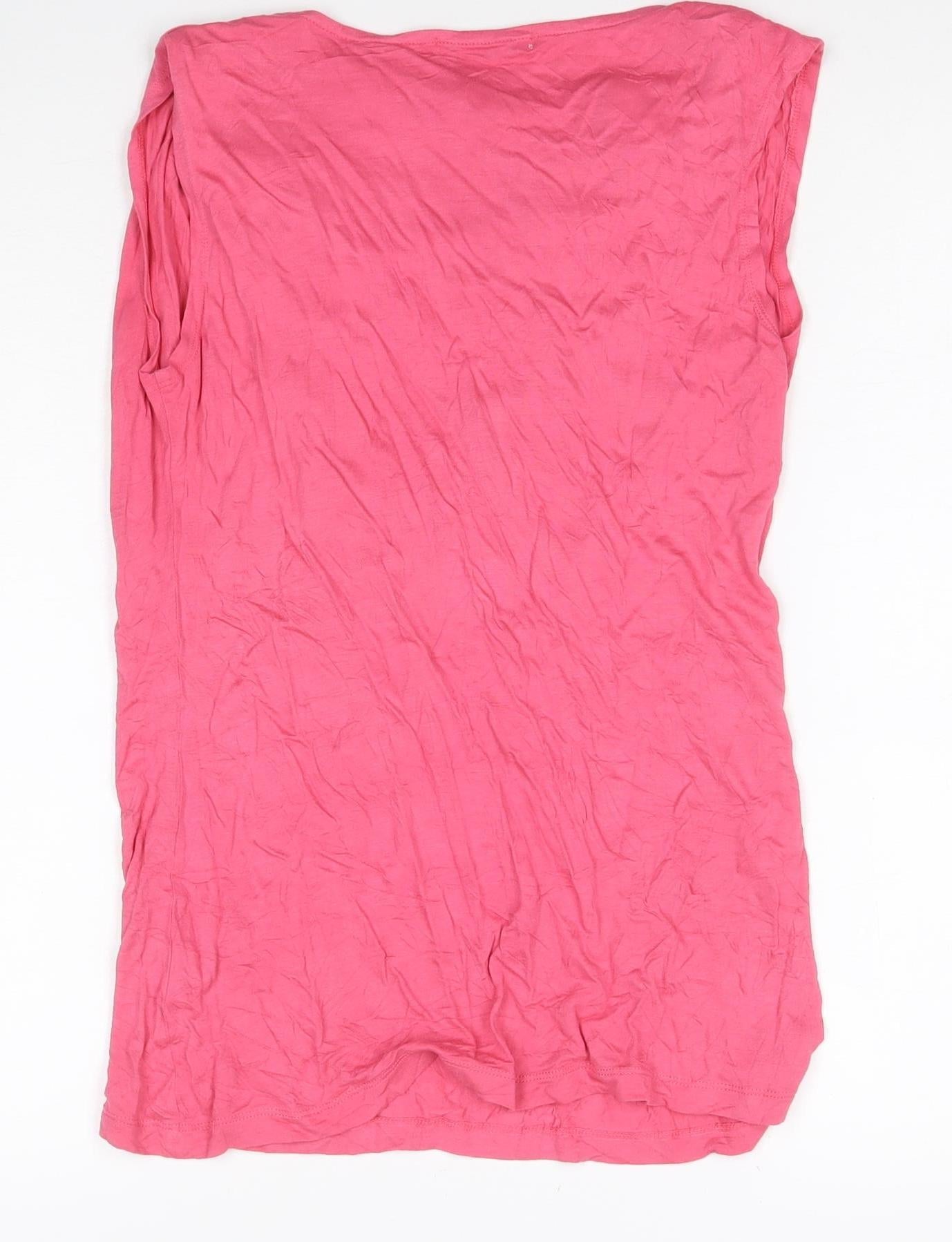 Nougat London Women’s Pink Viscose Cowl Neck Sleeveless Blouse Size 14