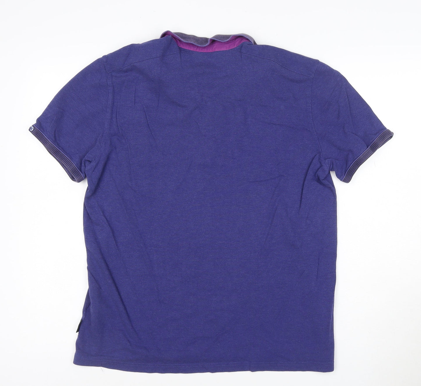 Ted Baker London Men's Blue Short Sleeve Polo Shirt Size L Cotton Blend