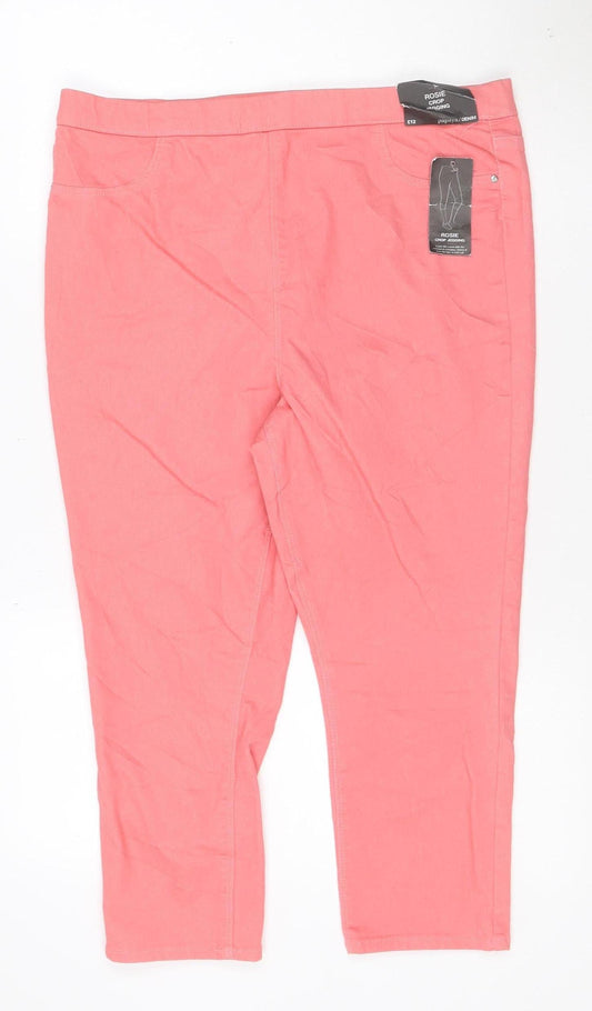 Matalan Denim Women Coral Pink Size 16 Cropped Jegging Jeans
