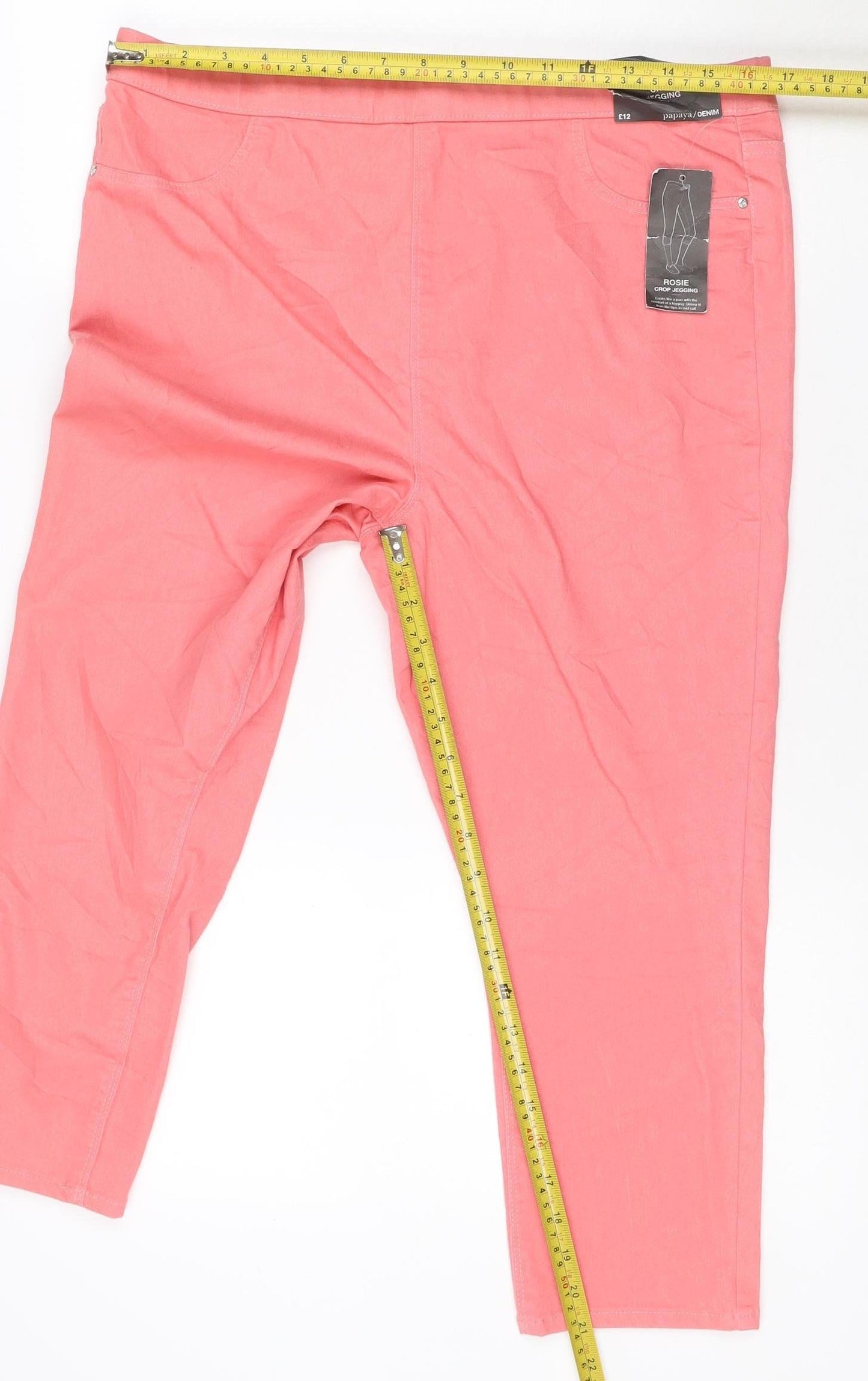 Matalan Denim Women Coral Pink Size 16 Cropped Jegging Jeans