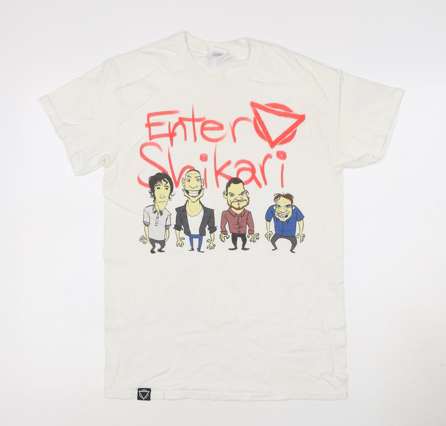 Gildan Men’s White Enter Shikari Band Graphic Cotton T-Shirt Size S