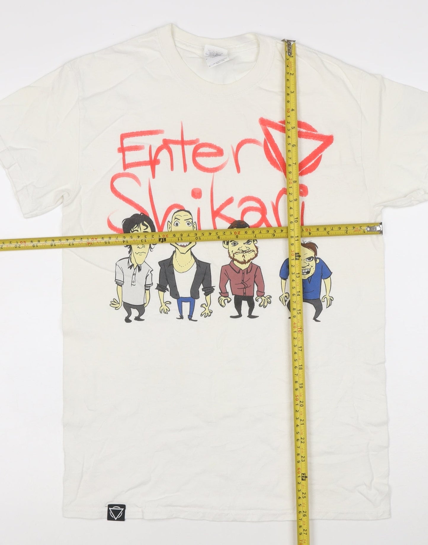 Gildan Men’s White Enter Shikari Band Graphic Cotton T-Shirt Size S