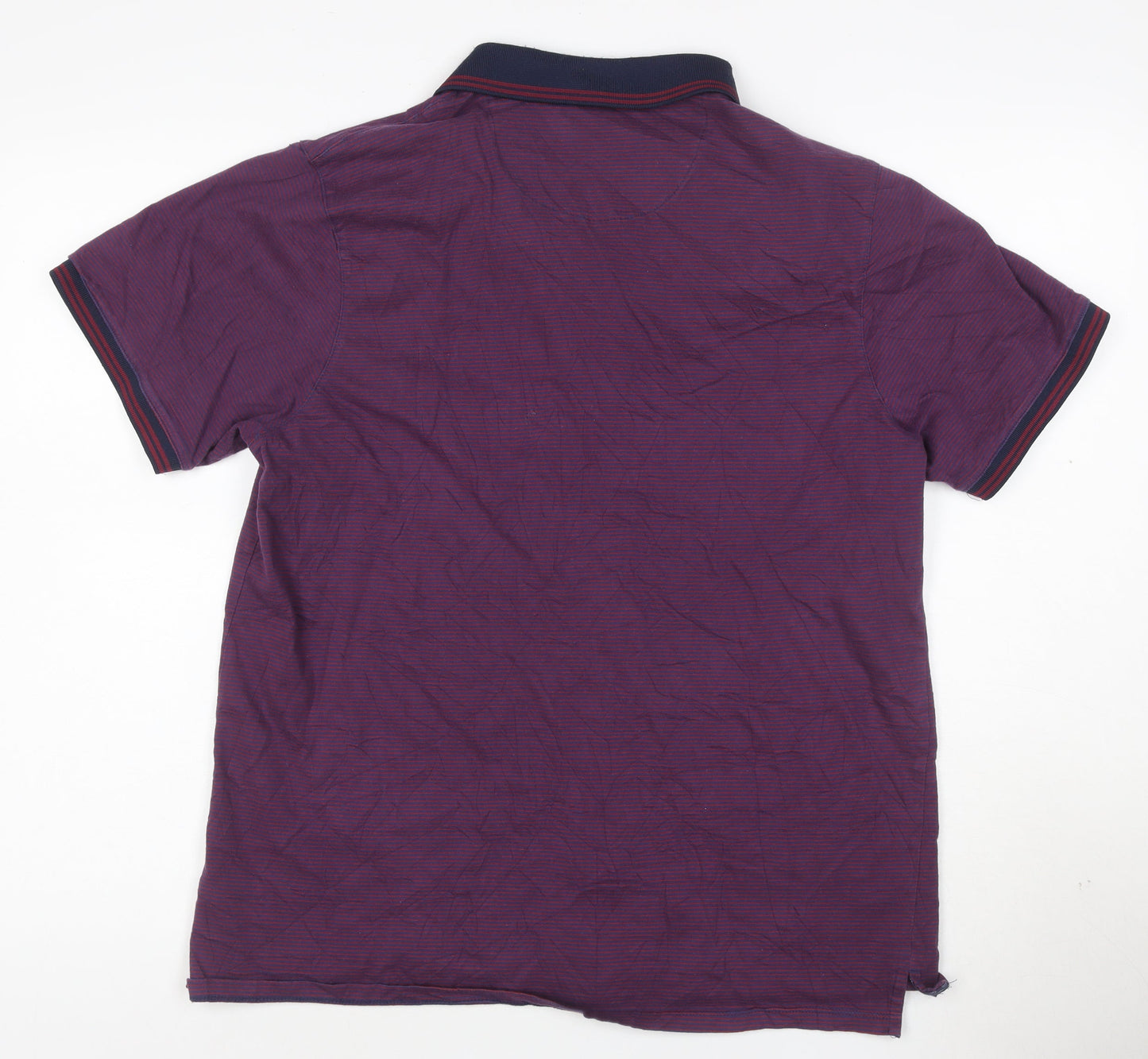Jeff Banks Men's Purple Short Sleeve Cotton Polo Shirt L