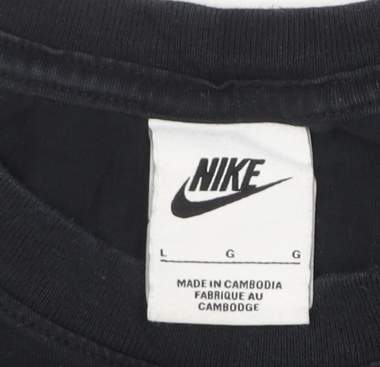 Nike Men's Black Crew Neck Short Sleeve Graphic T-Shirt Size L