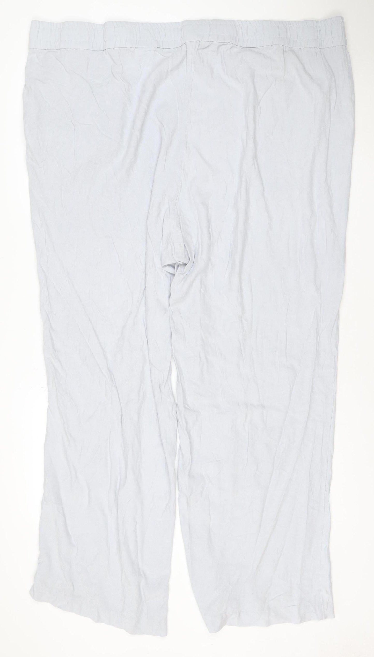 H&M Womens Plus 3XL Grey Wide-Leg Elastic Waist Trousers