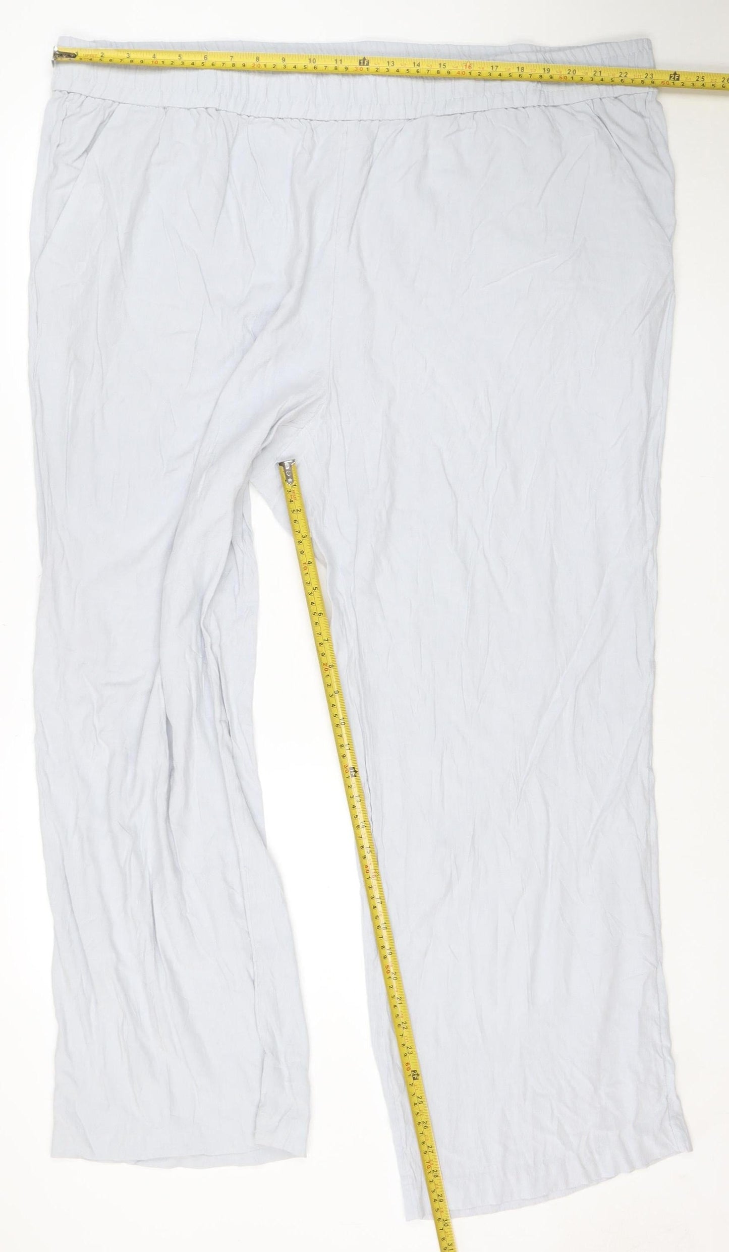 H&M Womens Plus 3XL Grey Wide-Leg Elastic Waist Trousers