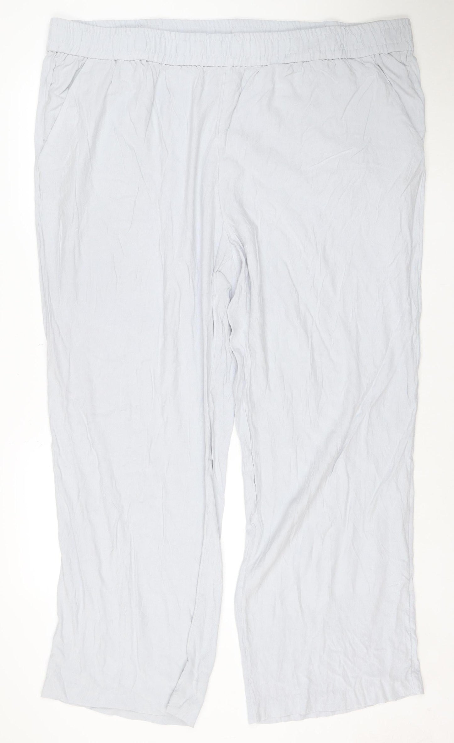 H&M Womens Plus 3XL Grey Wide-Leg Elastic Waist Trousers