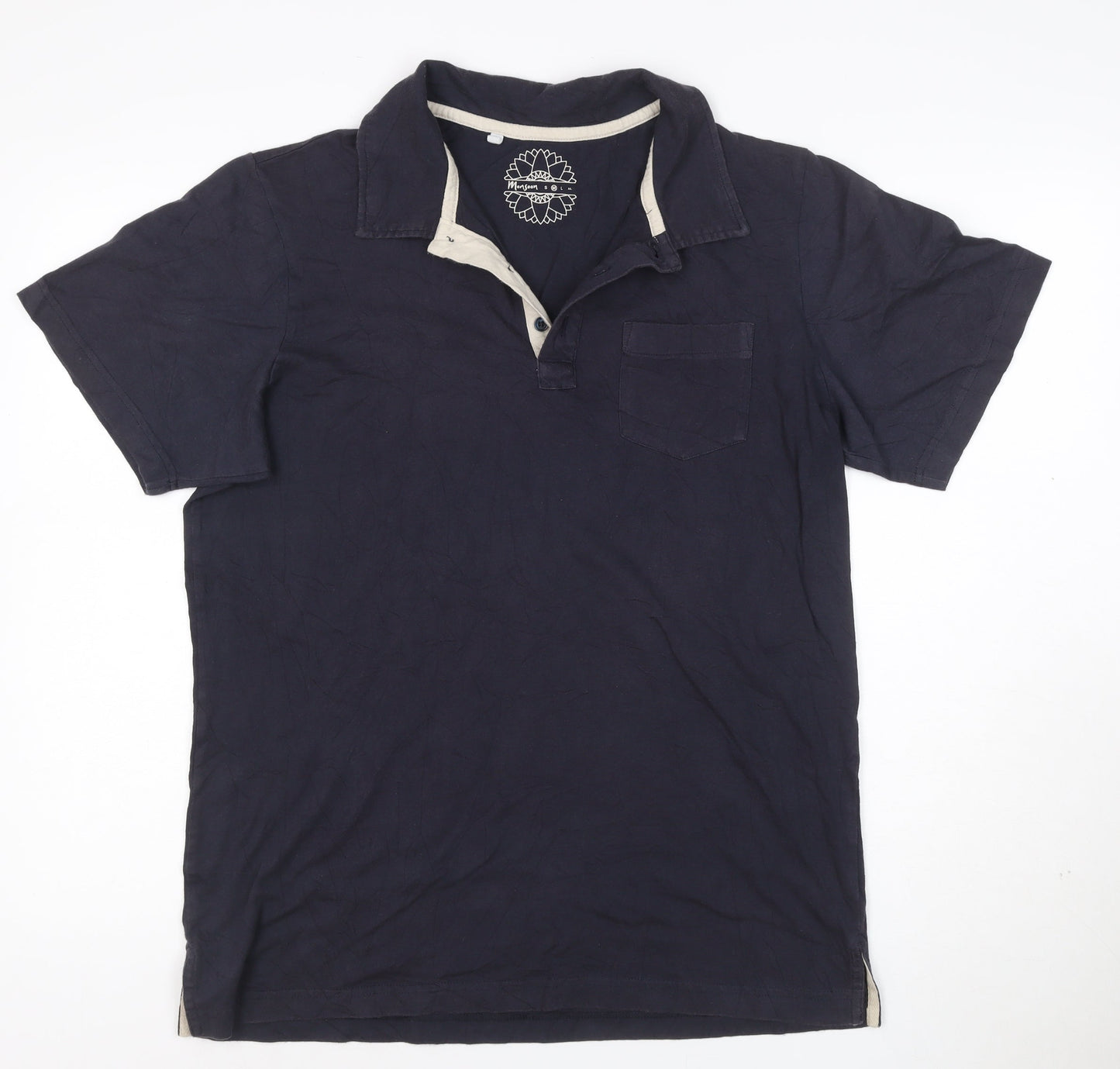 Monsoon Men's Blue Cotton Polo Shirt Size M Short Sleeve
