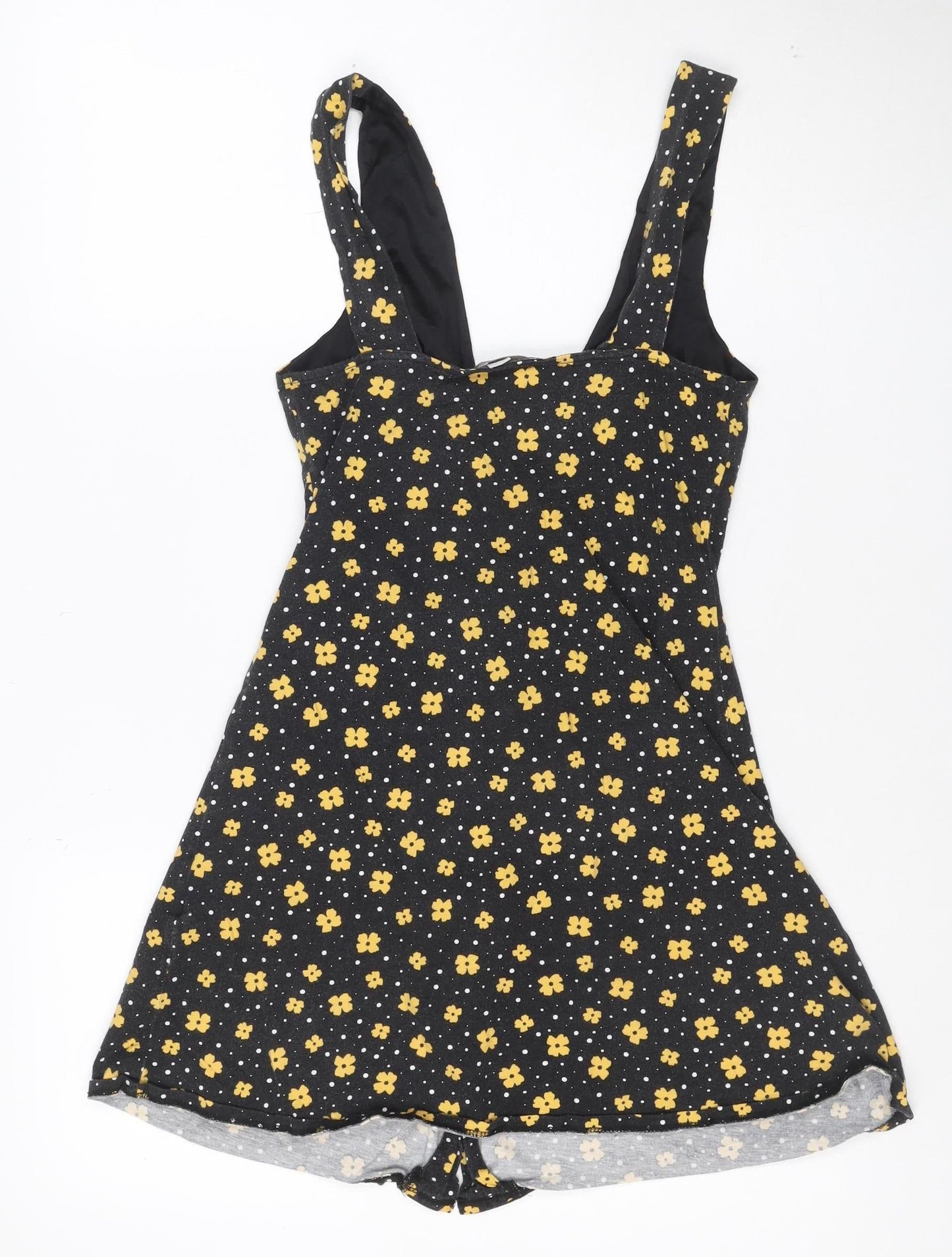 ASOS Womens Black Floral V-Neck Button Camisole Tank Top Size 8