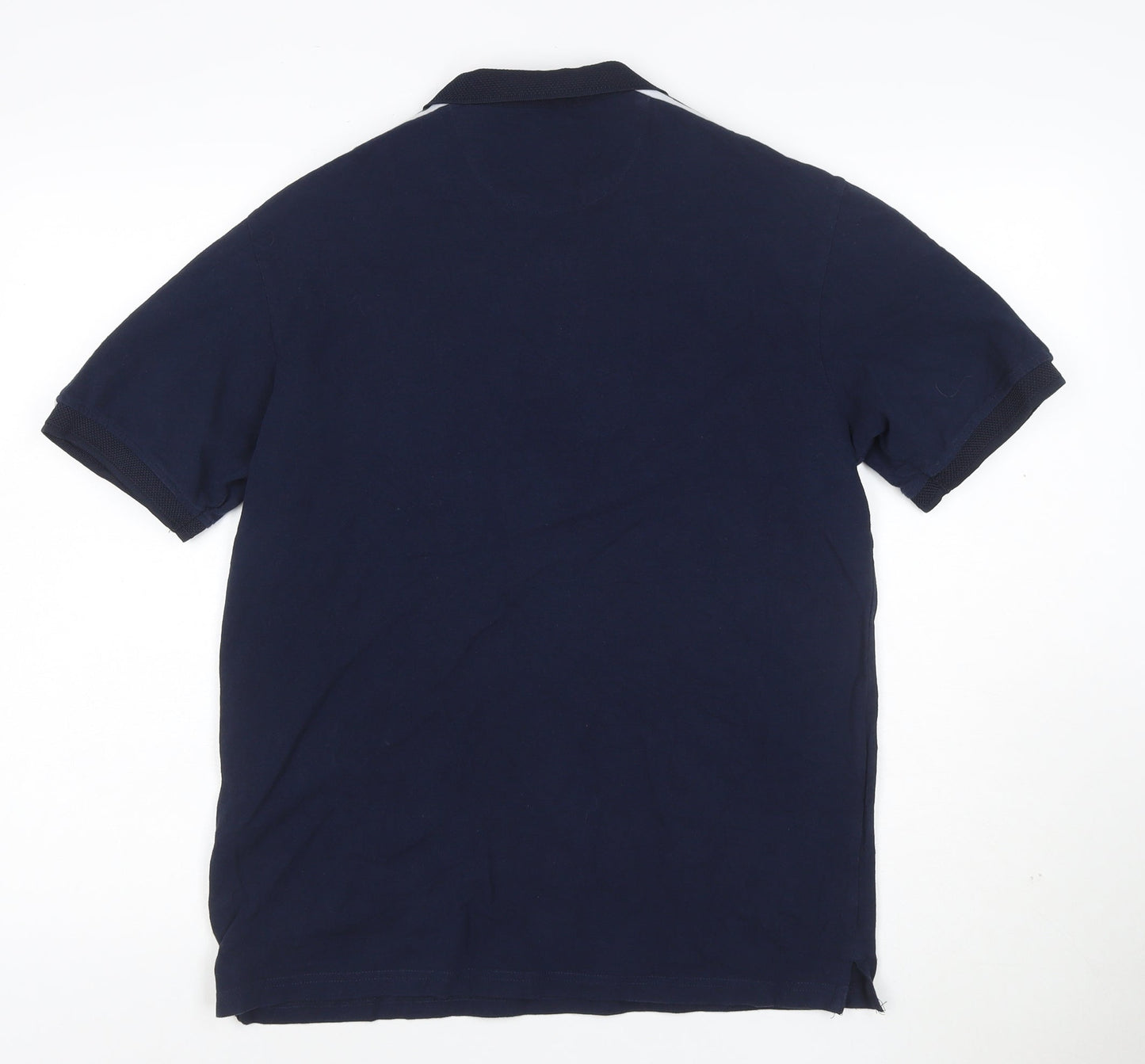 Zara Men's Blue Cotton Short Sleeve Polo Shirt Size L