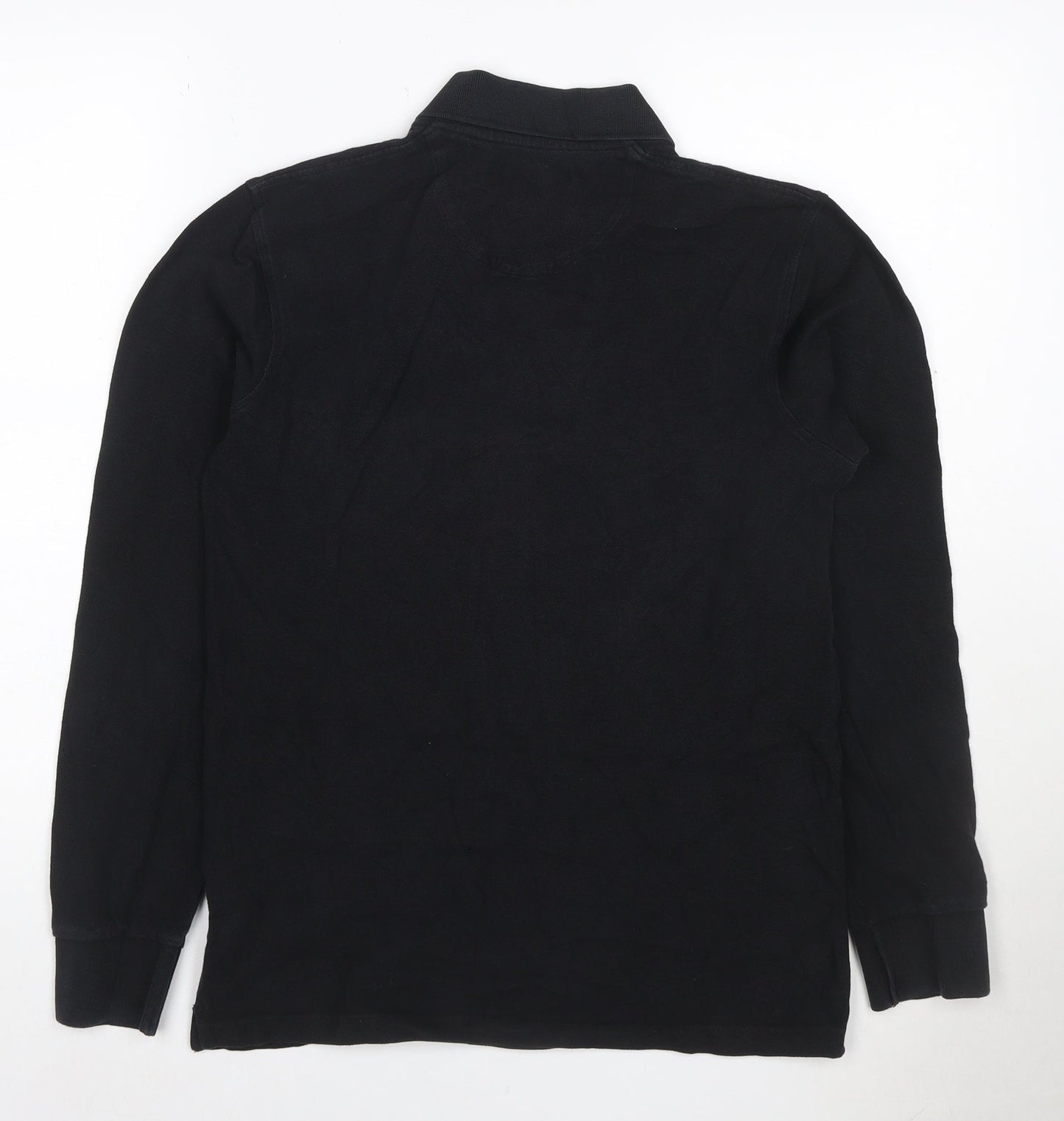 Lyle & Scott Men’s Black Long Sleeve Cotton Polo Shirt Size S