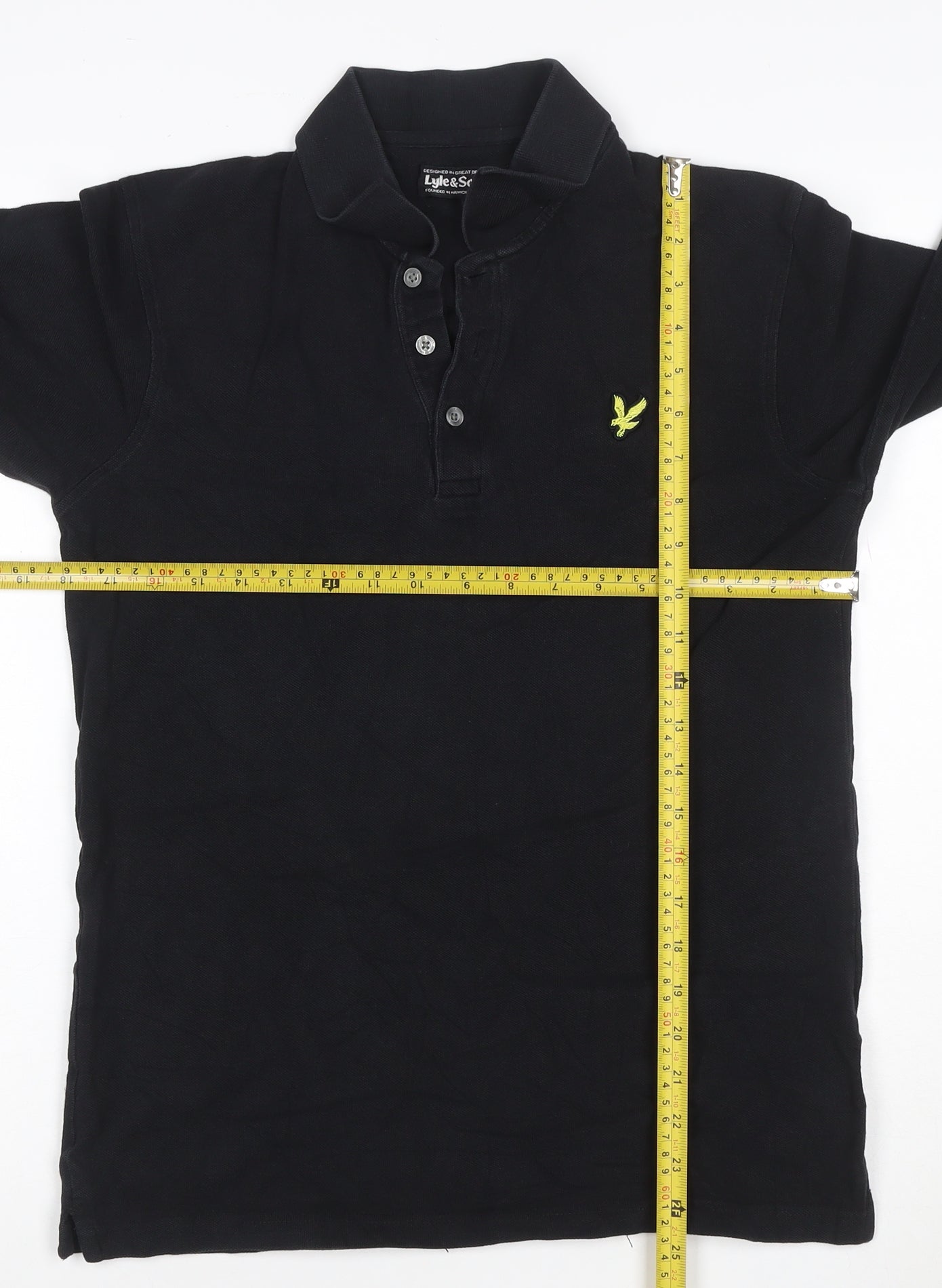 Lyle & Scott Men’s Black Long Sleeve Cotton Polo Shirt Size S