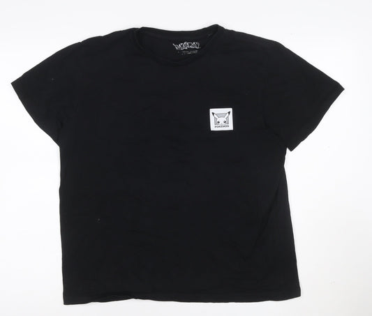 Pokemon Women's Black Cotton Crew Neck T-Shirt Size M