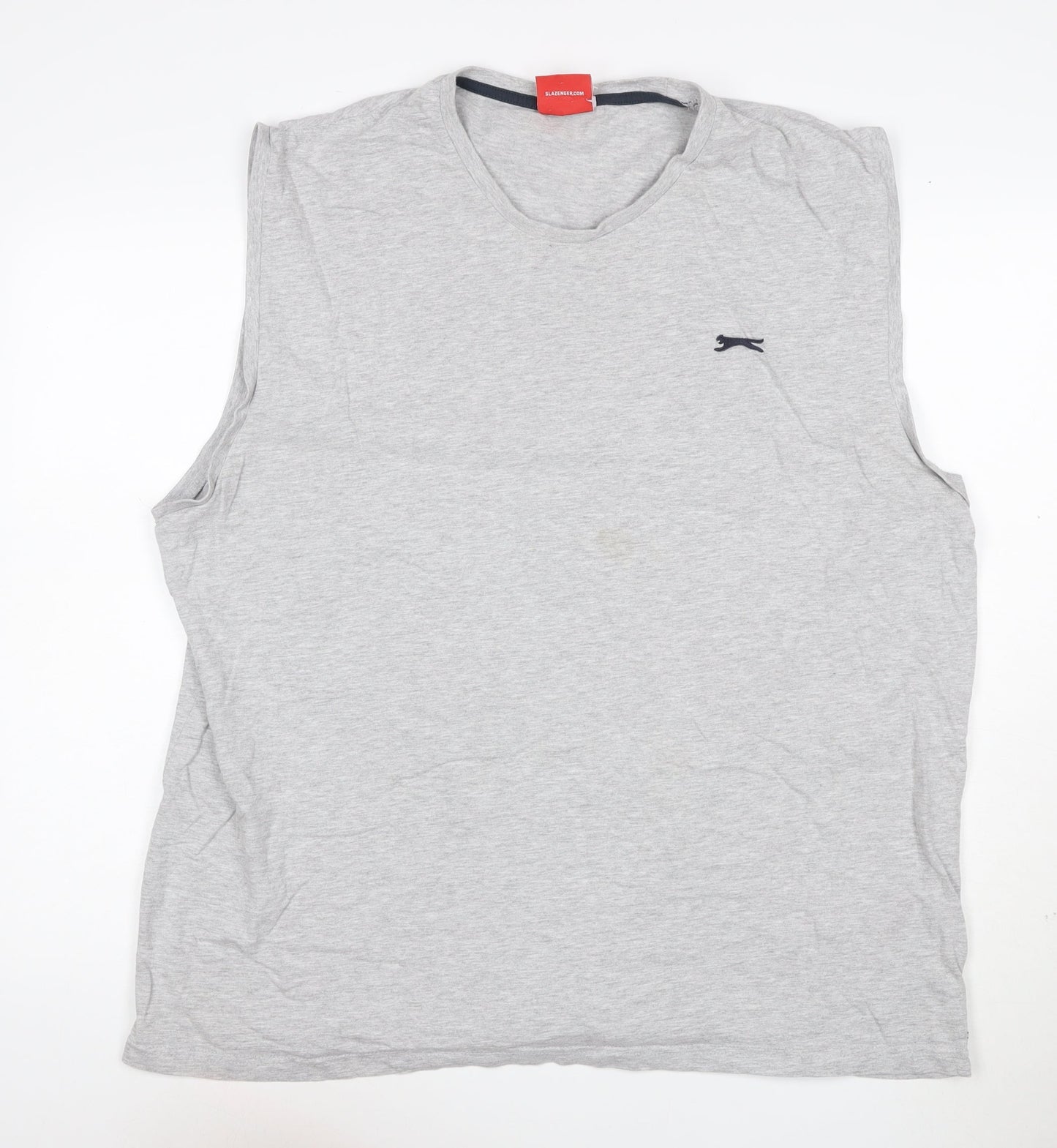 Slazenger Men's Grey Sleeveless Crew Neck T-Shirt 2XL Regular Fit