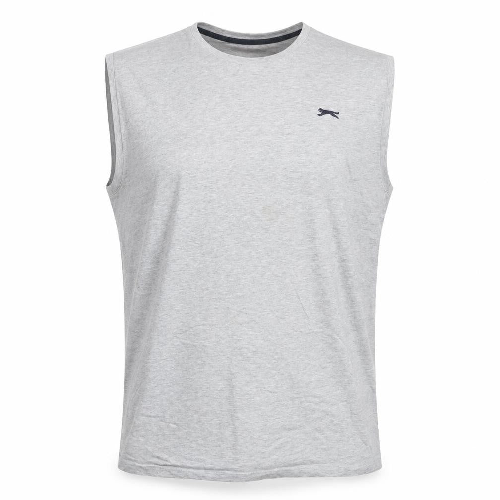 Slazenger Men's Grey Sleeveless Crew Neck T-Shirt 2XL Regular Fit
