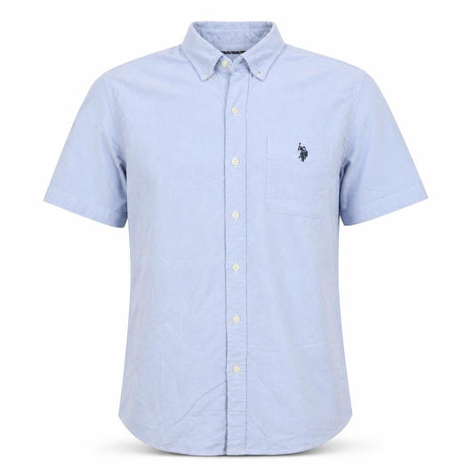U.S. Polo Assn. Men's Blue Regular Fit Short Sleeve Button-Up Shirt M