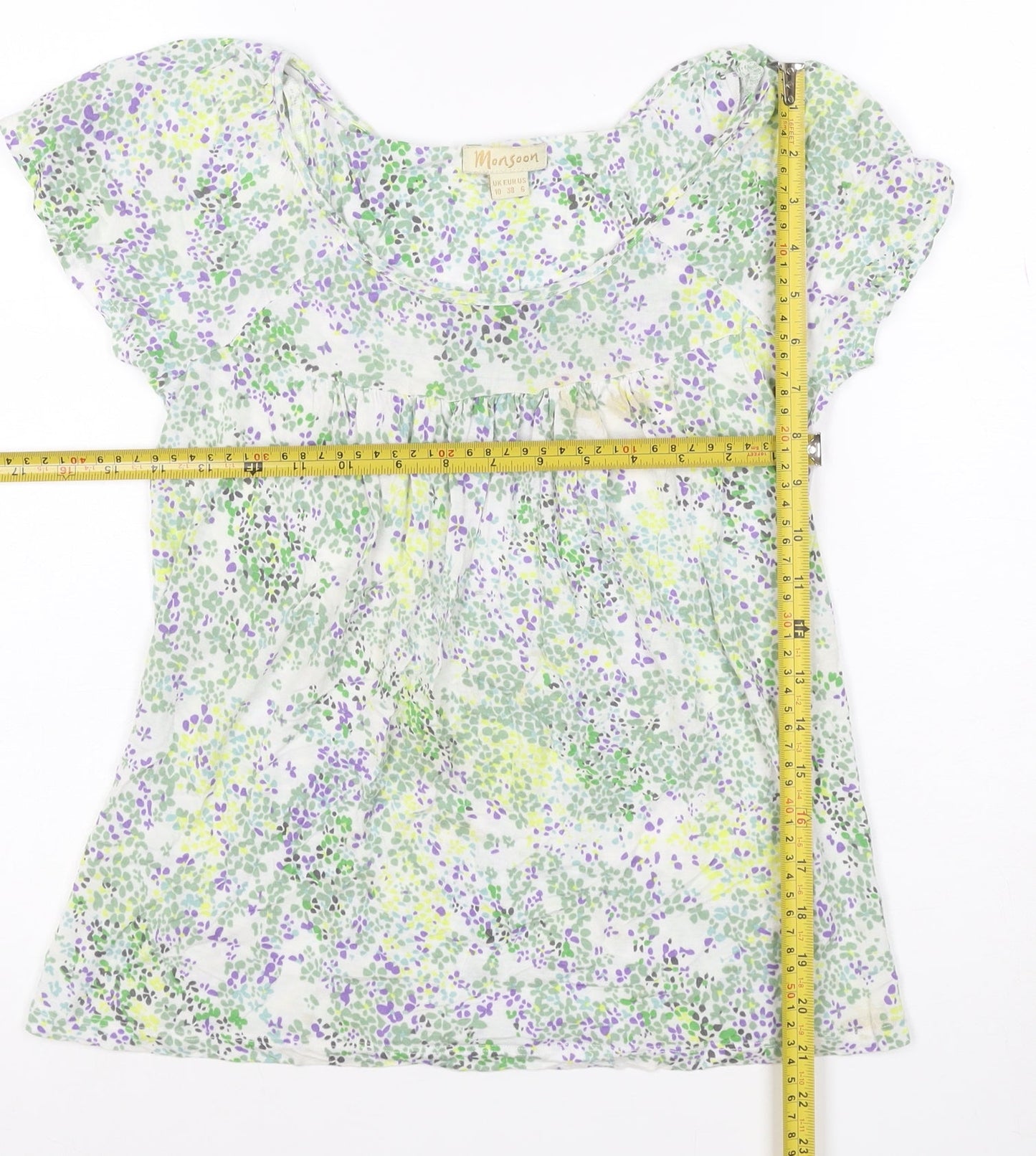 Monsoon Women’s Multicoloured Floral Modal Tunic Blouse Size 10