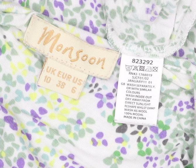 Monsoon Women’s Multicoloured Floral Modal Tunic Blouse Size 10