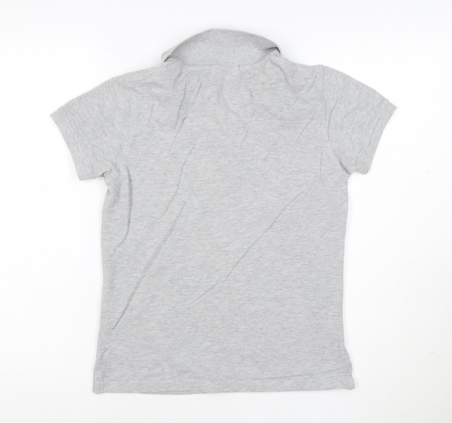 Lyle & Scott Womens Grey Polo Shirt Size M Cotton Short Sleeve