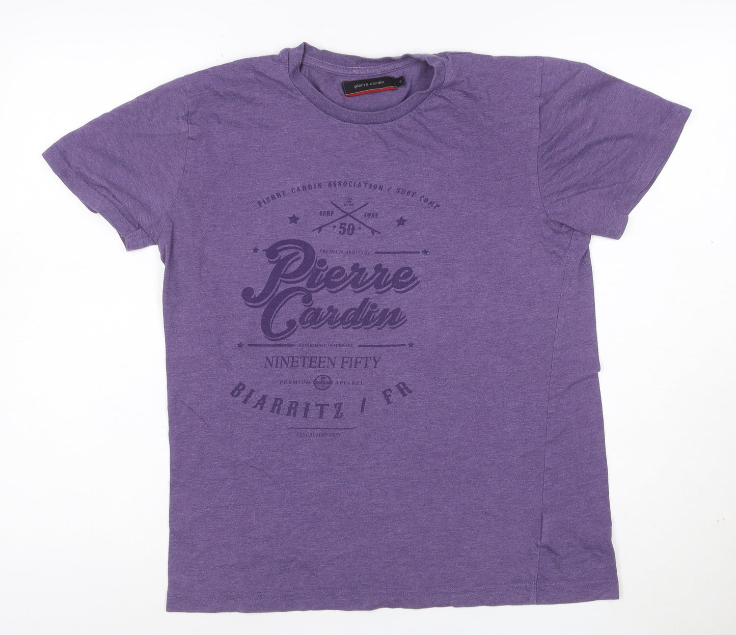 Pierre Cardin Men's Purple Crew Neck Graphic T-Shirt Size S