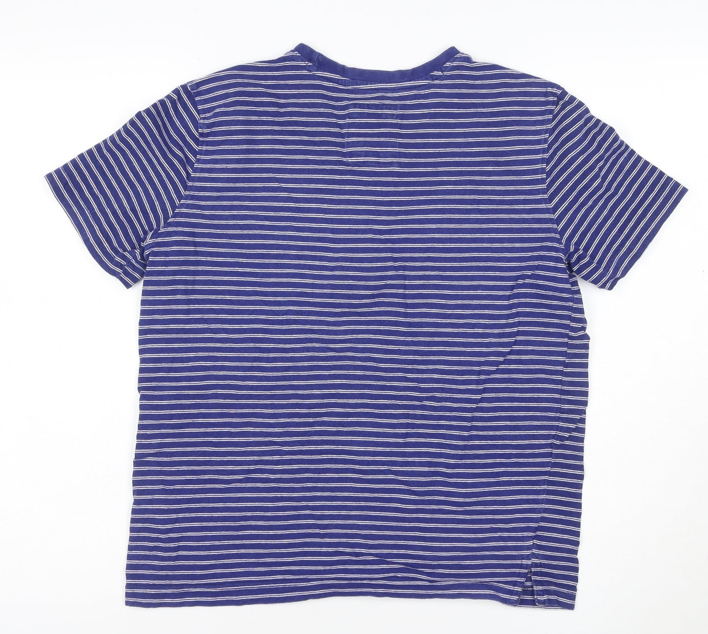 Crew Clothing Co. Men’s Blue Striped Cotton T-Shirt XS Regular Fit