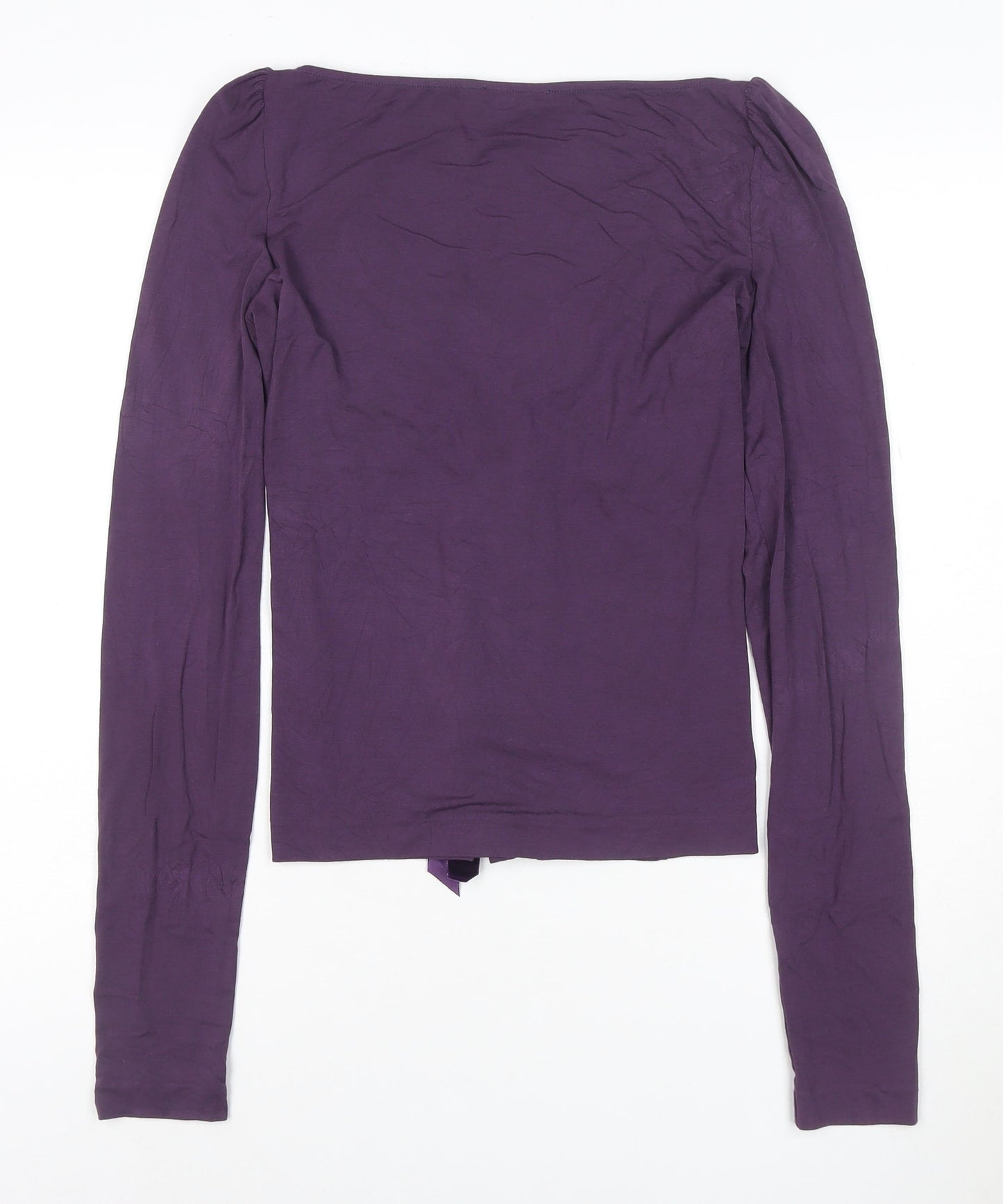 MaxMara Women’s Purple Wrap Long Sleeve Jersey Blouse Size L