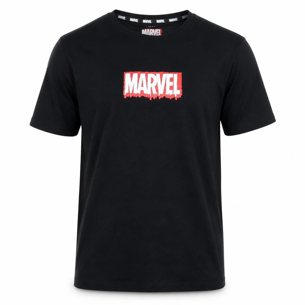 Marks & Spencer Marvel Black Teen Boys Logo T-Shirt L Short Sleeve