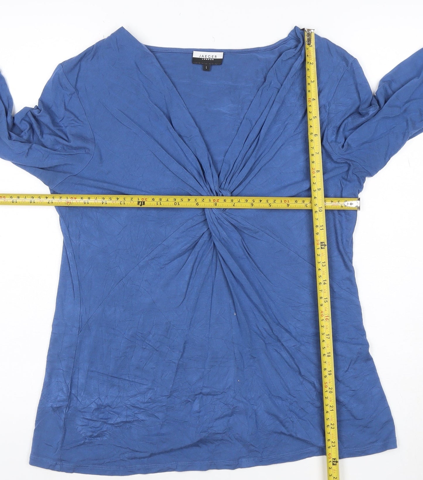 Jaeger Men’s Blue Long Sleeve V-Neck Stretch T-Shirt Size L