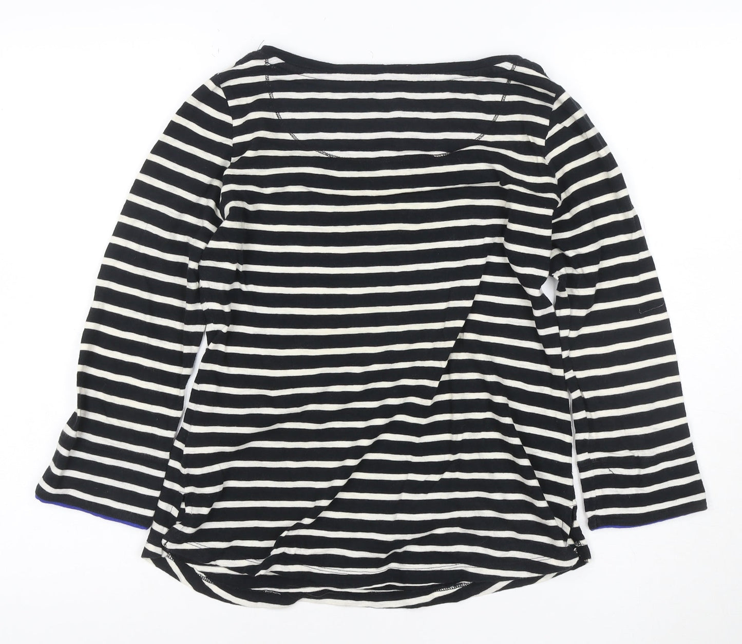 Arabella & Addison Women’s Black Stripe Cotton Boat Neck Top S
