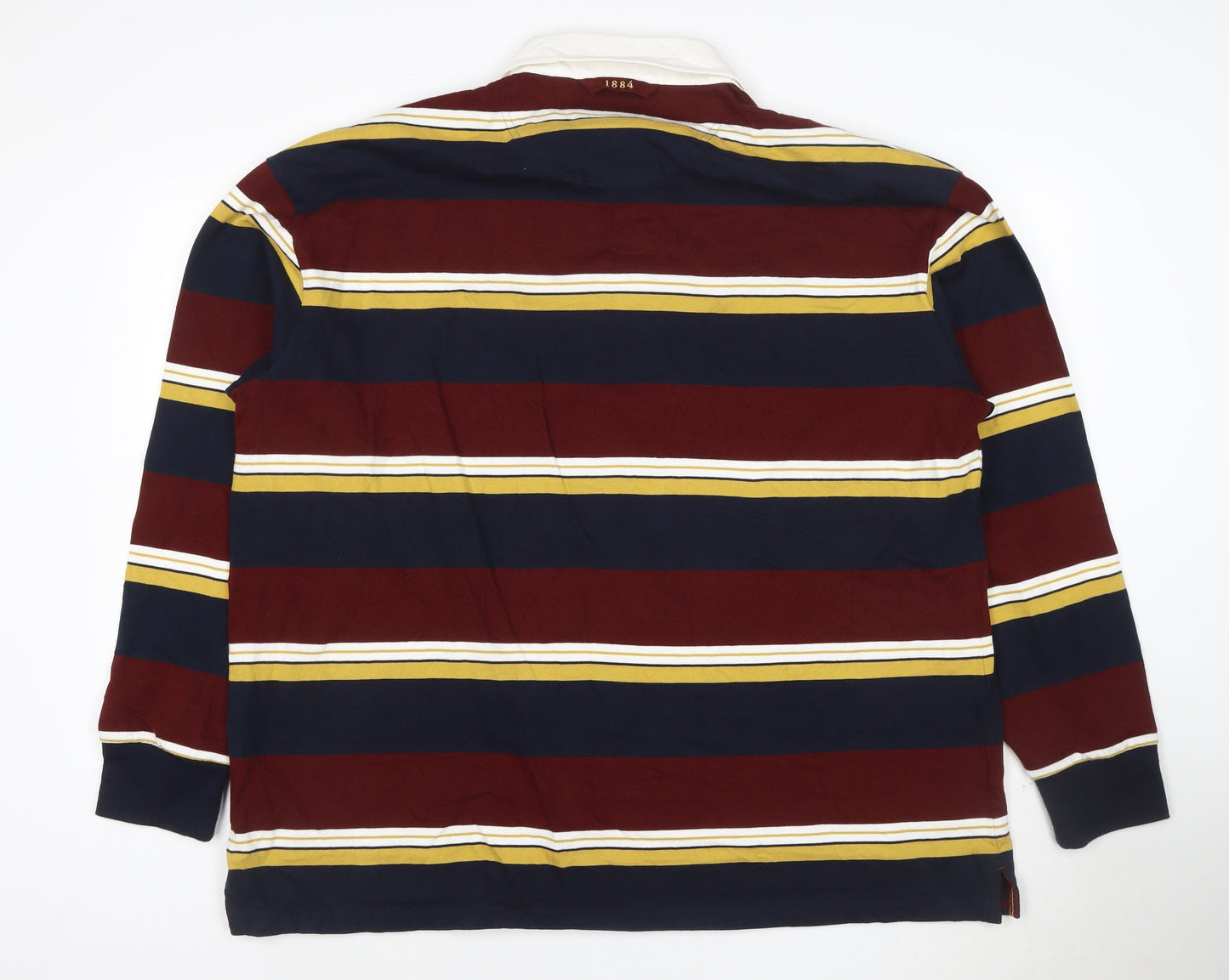 Marks and Spencer Men’s Multicoloured 2XL Striped Long Sleeve Polo