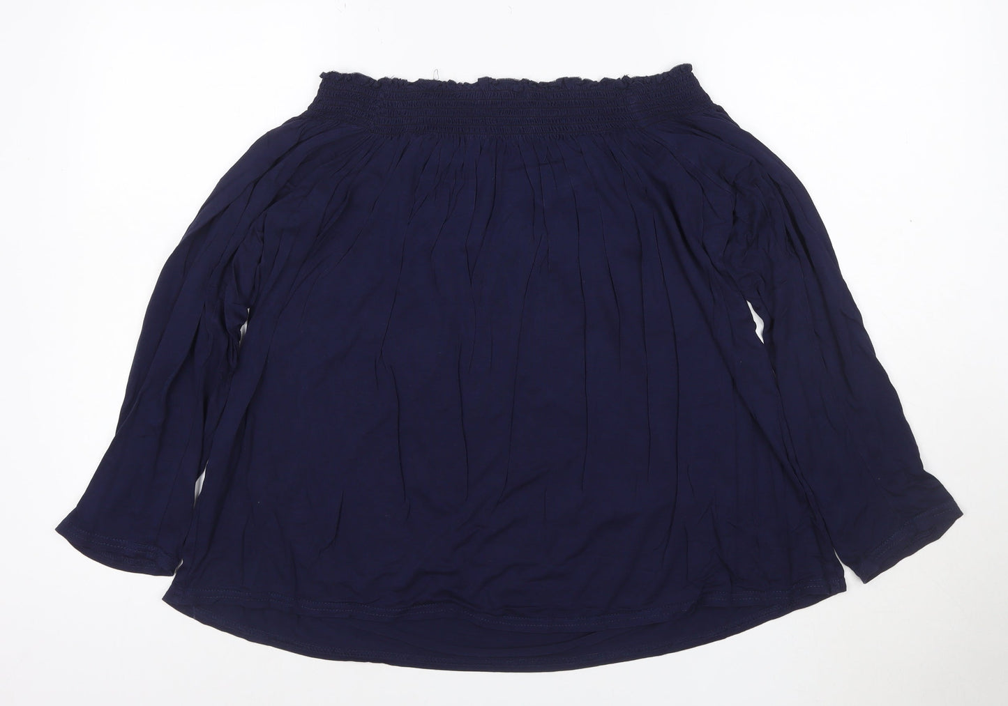 Boohoo Women's Blue Off Shoulder Long Sleeve Tunic Blouse Size 16