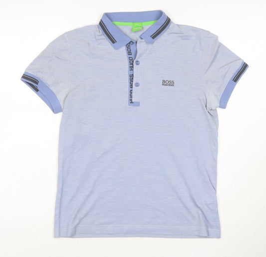Hugo Boss Men's Blue Slim Fit Polo Shirt Size S Classic Style