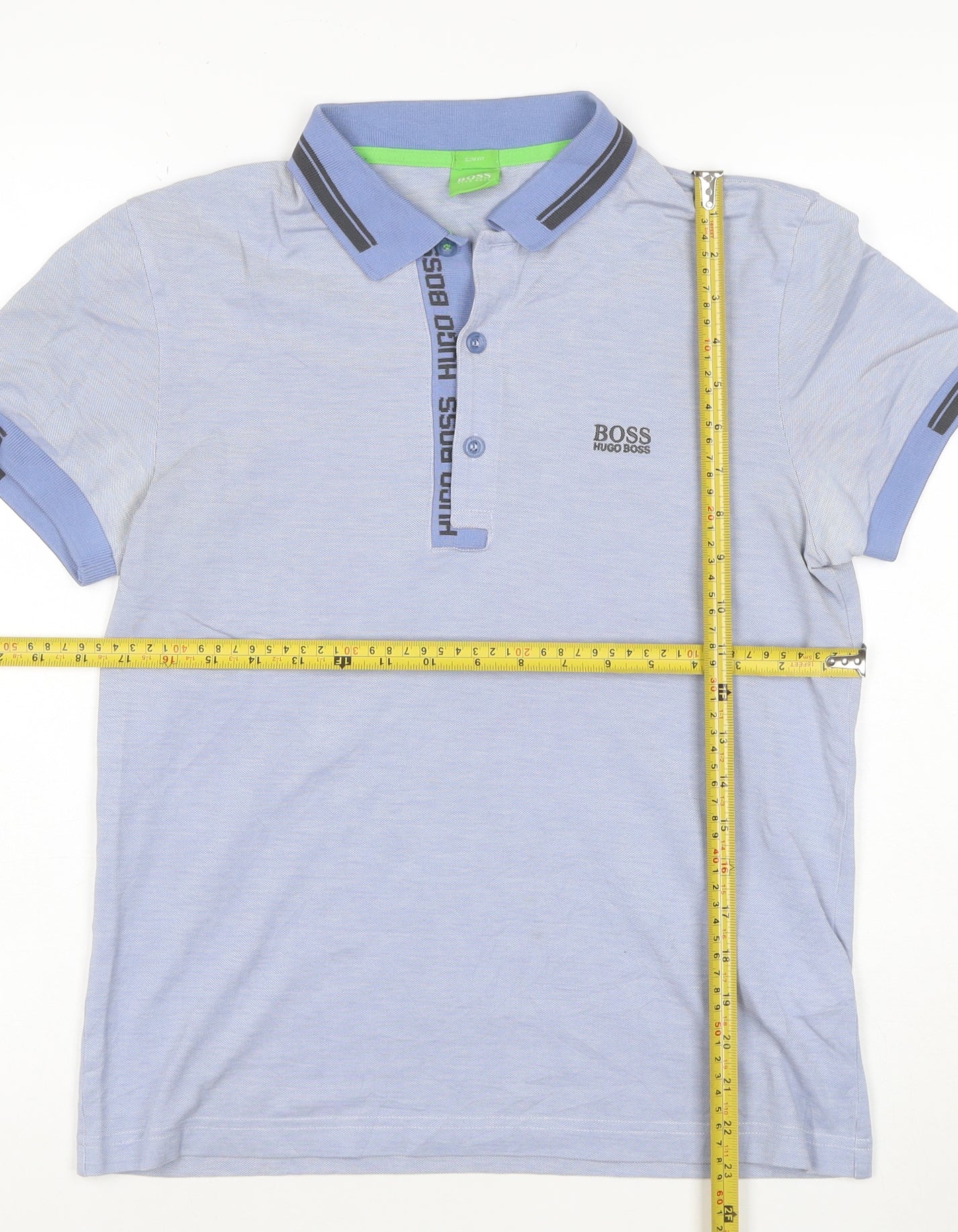 Hugo Boss Men's Blue Slim Fit Polo Shirt Size S Classic Style