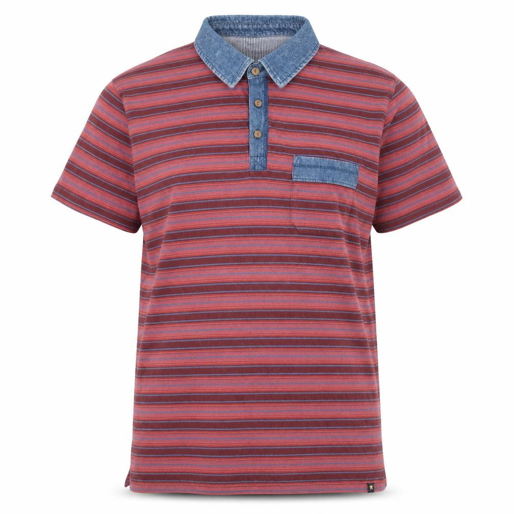 Joe Browns Men's Red Striped Short Sleeve Cotton Polo Shirt 2XL