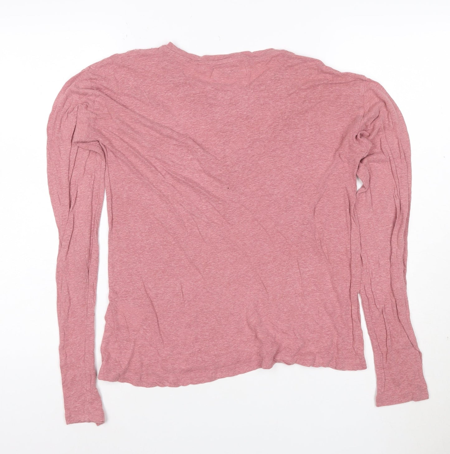 Superdry Womens Pink Long Sleeve Lace Jersey Top Size 10