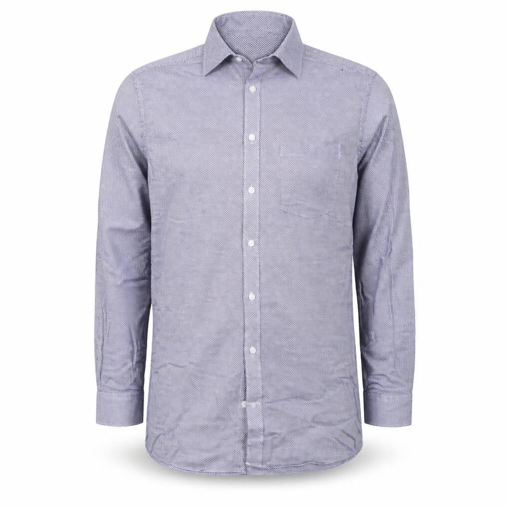 Marks & Spencer Men’s Blue Regular Fit 16 Button-Up Long Sleeve Cotton Shirt