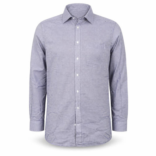Marks & Spencer Men’s Blue Regular Fit 16 Button-Up Long Sleeve Cotton Shirt