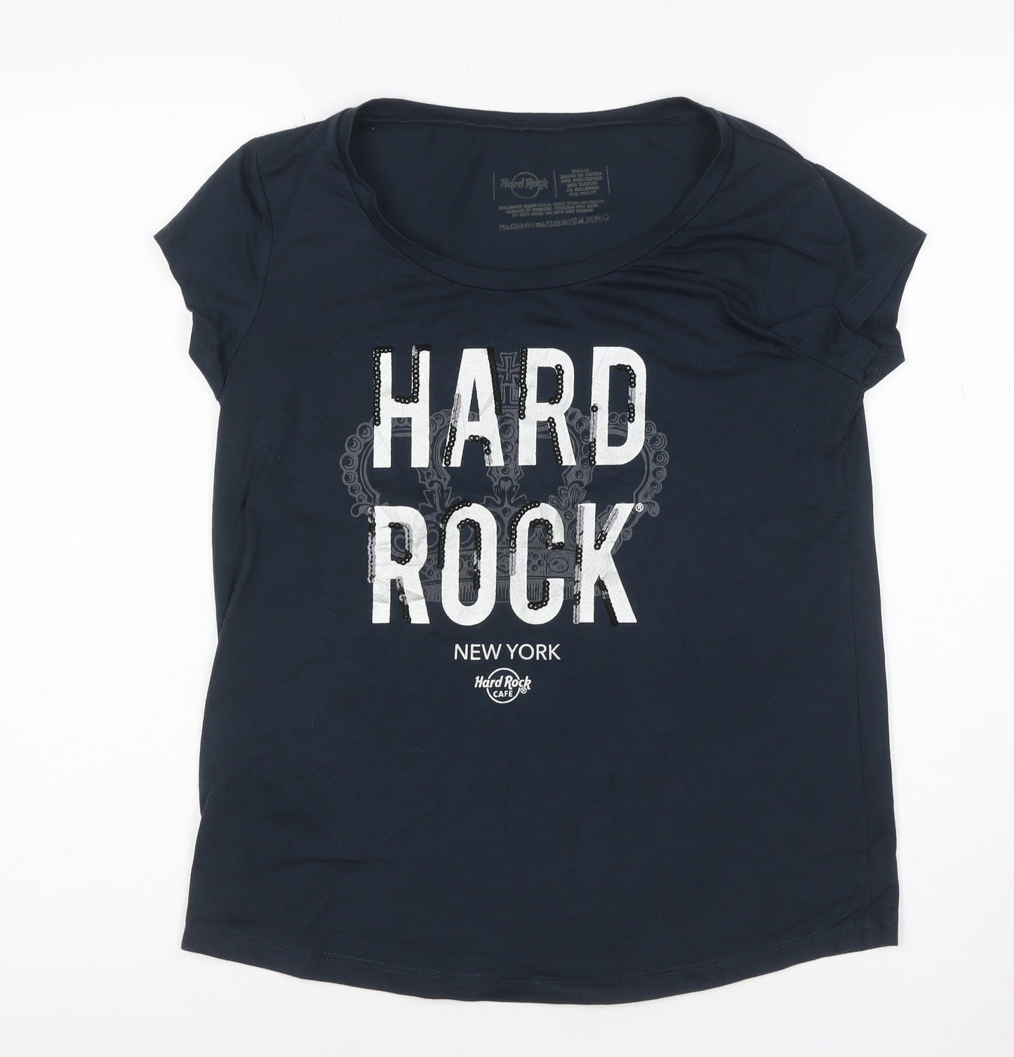 Hard Rock Cafe Women's Navy Small Graphic Short Sleeve T-Shirt