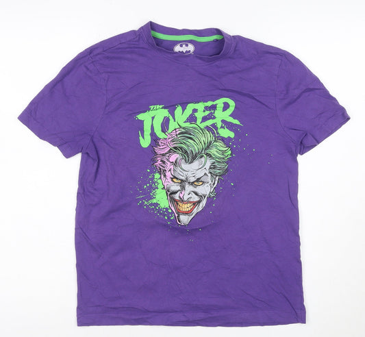 Batman The Joker Purple Cotton T-Shirt Men's S Comic Graphic