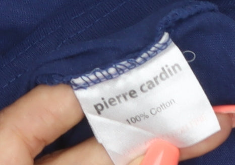 Pierre Cardin Men's Blue Sleeveless Crew Neck Cotton T-Shirt M