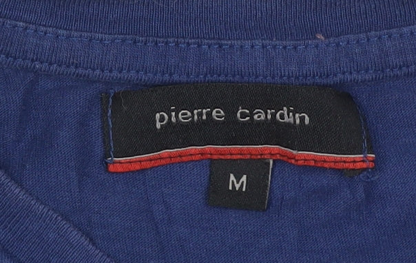 Pierre Cardin Men's Blue Sleeveless Crew Neck Cotton T-Shirt M