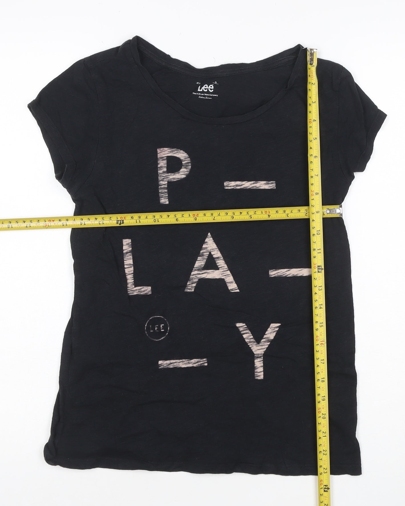 Lee Women's Black Cotton Short Sleeve Graphic T-Shirt Size S