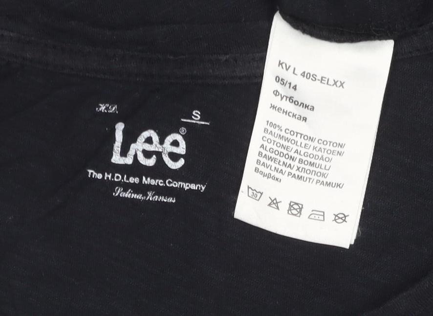 Lee Women's Black Cotton Short Sleeve Graphic T-Shirt Size S