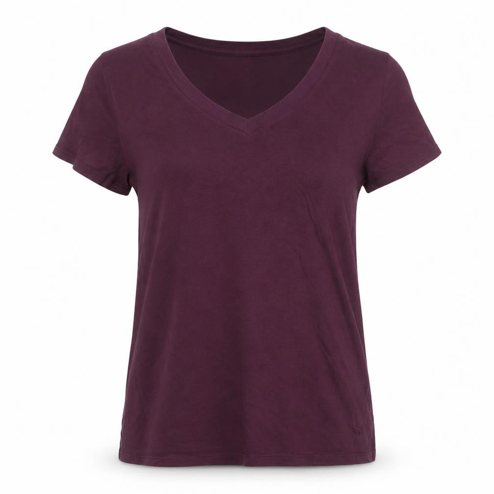 Victoria's Secret PINK Womens Purple V-Neck Short Sleeve T-Shirt Size S