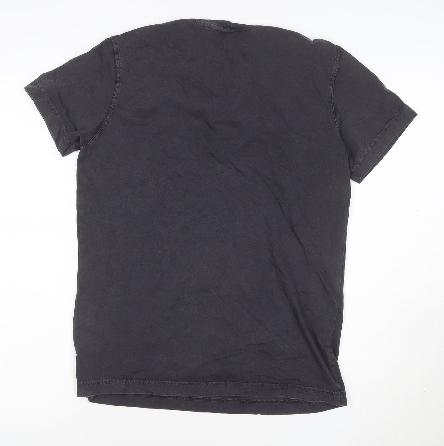 Diesel Mens Black Graphic Print Crew Neck Cotton T-Shirt XS
