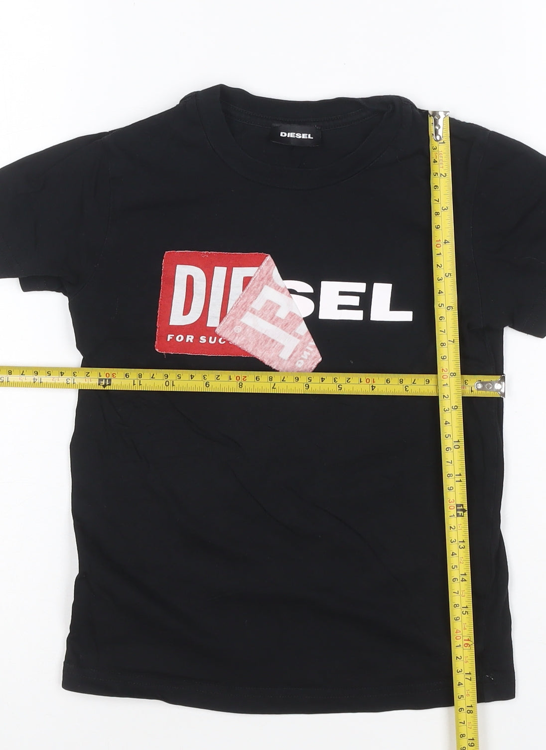 Diesel Boys Black Cotton Logo Short Sleeve T-Shirt 6 Years