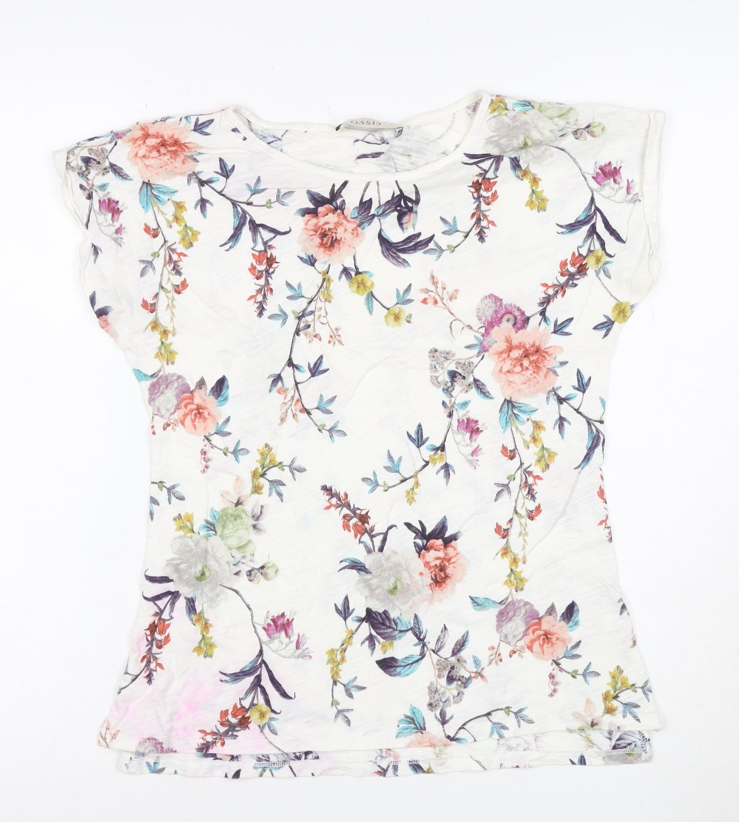 Oasis Women’s Multicoloured Floral Cotton T-Shirt Size S