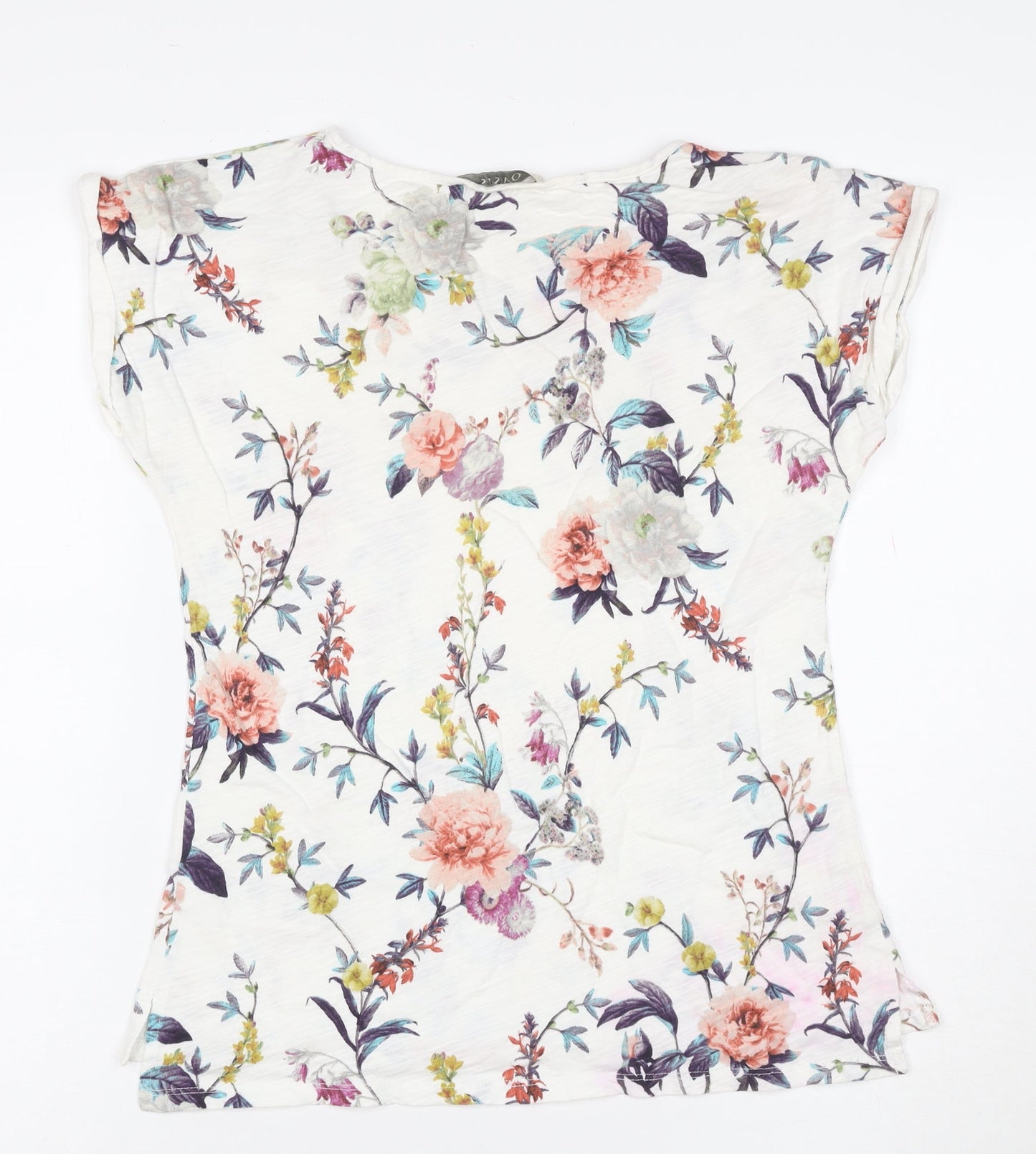 Oasis Women’s Multicoloured Floral Cotton T-Shirt Size S