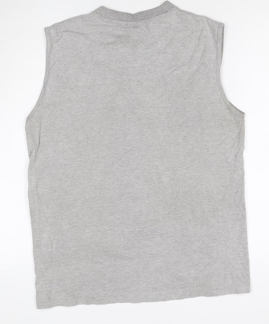 FILA Men's Grey Sleeveless Logo T-Shirt Size M Sportswear