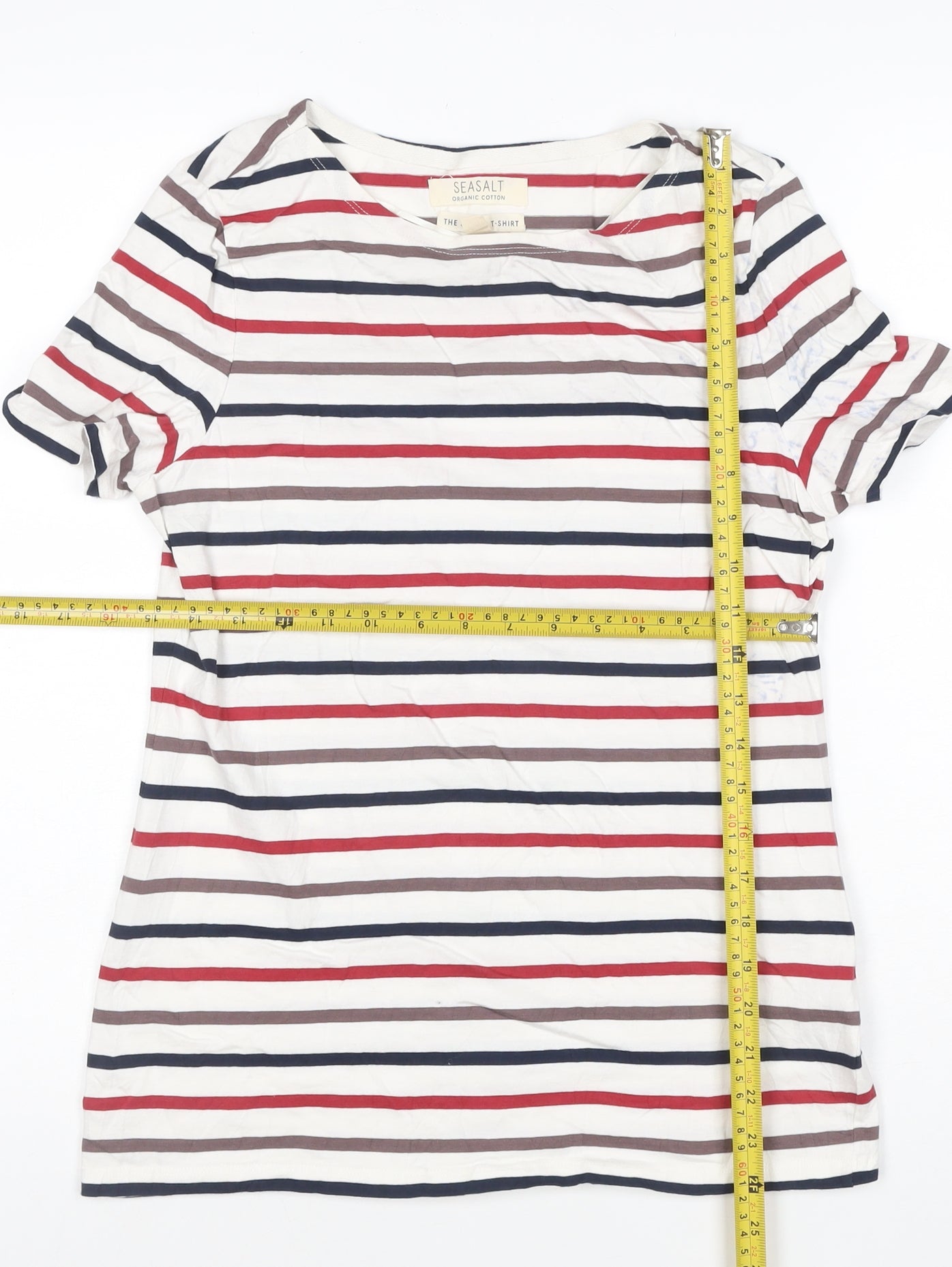 Seasalt Women’s Multicoloured Striped Organic Cotton T-Shirt Size 10